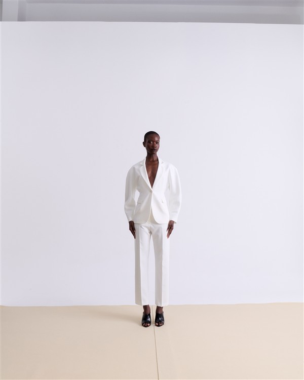 VK WHITE TAILORED PANTS WITH NERVIR
